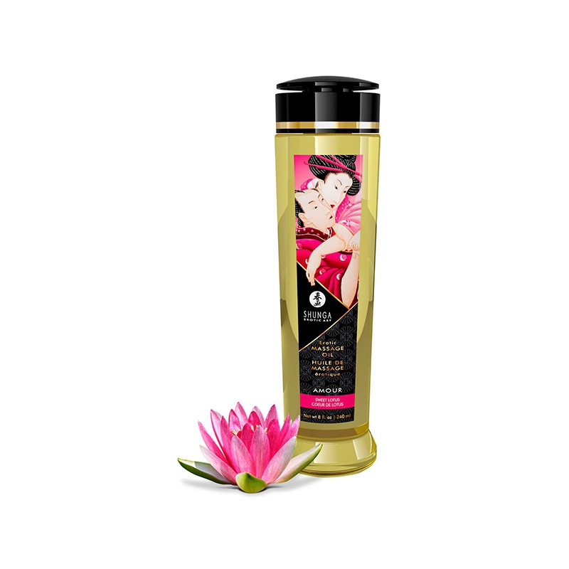 Shunga Huile de massage Amour Coeur de Lotus 240mL